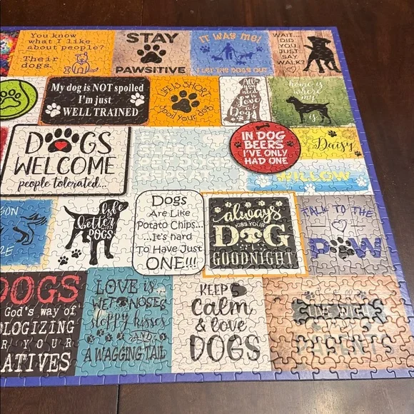 White Mountain I Love Dogs Puzzle. Complete. 1000 pieces. Has poster. - Picture 4 of 7